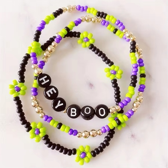 Full Set 3 Halloween Friendship Bracelets Womens Girls Hocus Pocus Spooky Witch - Picture 8 of 8